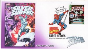 AO-4159p-1, 2007, Marvel Comics Super Heroes, FDC, Add-on Cachet, DCP, The Silve