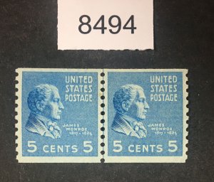 MOMEN: US STAMPS  # 845 LINE PAIR MINT OG NH LOT #C 8494