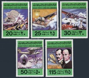 Libya 769-773, MNH. Michel 682-686. 1978. Gilder, Plane, Zeppelin, Icarus. Birds