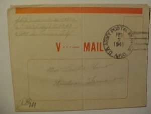 US MAIL APO 43 FE 1945 UNREDUCED LUZON PHILLIPPINES.ISLAND