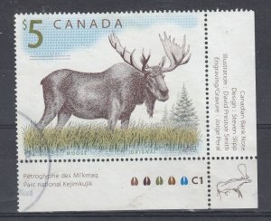 Canada Scott 1693 L Cnr Used - 2003 Wildlife Issue