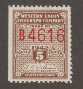 USA - WU114 - Western Union Telegraph - MH