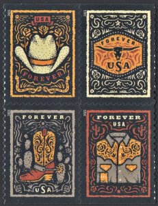 SC#5615-18 (Forever) Western Wear Block of Four (2021) SA