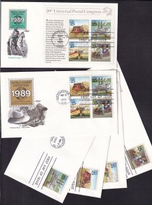 1989 Traditional Mail Delivery Sc 2434-7 2438 set of 5 Artmaster cachets