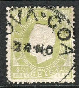 PORTUGUESE INDIA;  1886 early Luis issue fine used 4.5r. value, Postmark