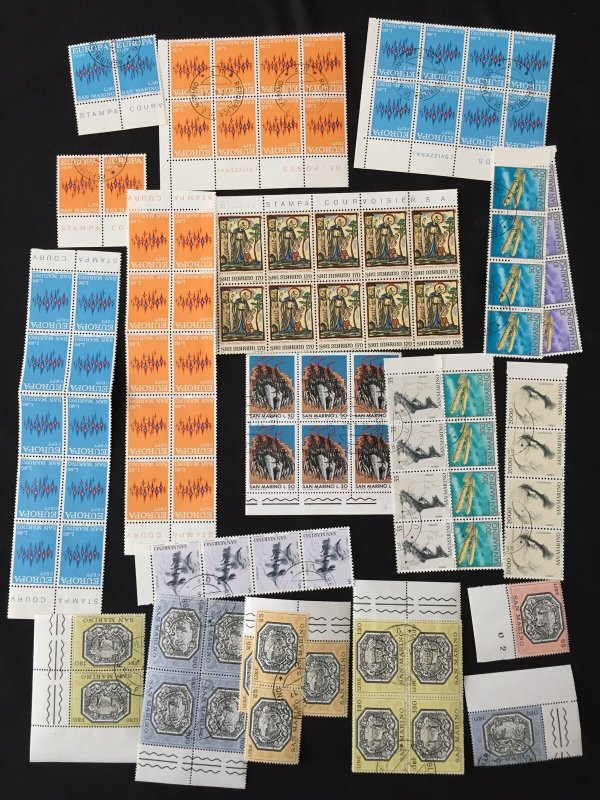 San Marino Art Europa Airs Blocks MNH Used (Apx 800 Stamps) HP1348