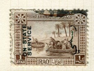 IRAQ; 1924 early Pictorial STATE SERVICE issue used Shade of 2a. value