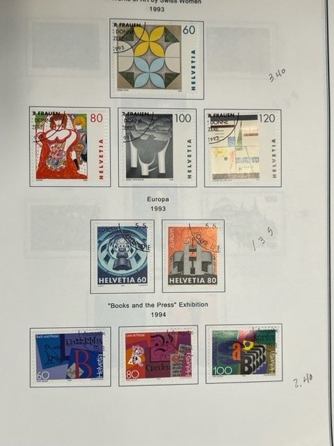 Switzerland collection reg issues 1990-1999 complete used