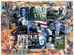 Chad 2008 PERSONALITIES OF THE WORLD Sheet Perforated Fine Used VF