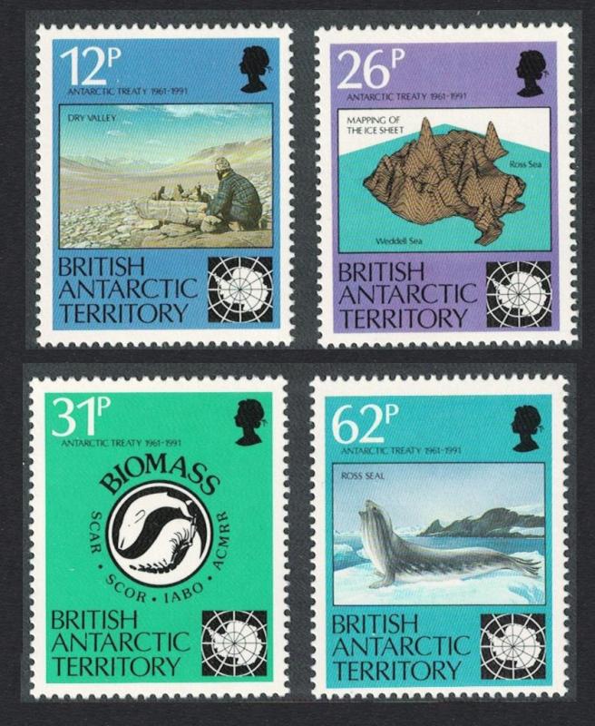 BAT Birds Penguins Seal 30th Anniversary of Antarctic Treaty 4v SG#196-199