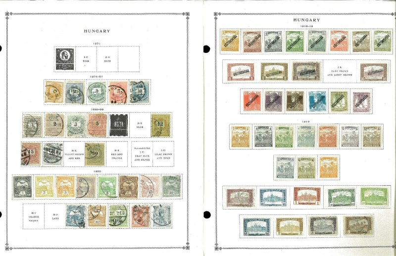 Hungary 1874-1979 M, U & CTO Hinged on Scott International Pages