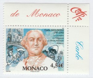 2007 MONACO CARLO GOLDONI PLAYWRIGHT WRITER LAWYER MNH** Stamp A25P52F20188-