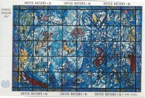 UN 179 (mnh s/s) 6¢ Chagall windows (1967)