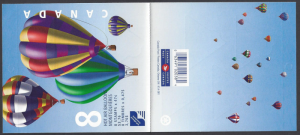 Canada #1921 MNH booklet, Hot air balloons, issued 2001