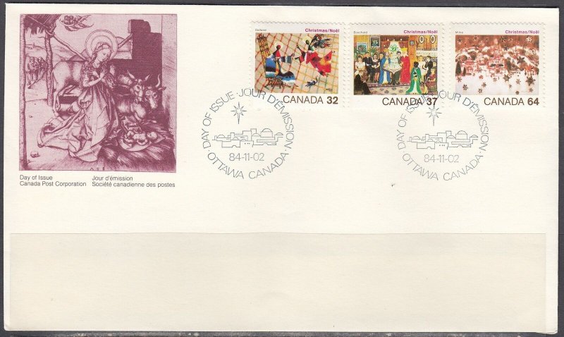 Canada Scott 1040-2 Combo FDC - 1984 Christmas Issue