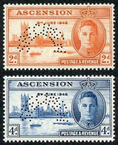 Ascension SG48s/9s 1946 Victory set perf SPECIMEN Brilliant M/M