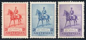 AUSTRALIA 152-154 MINT LH, 1935 SILVER JUBILEE, KGV, HORSE