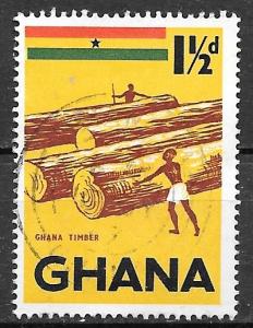 Ghana 1959 1-1/2p Timber, used, Scott #50