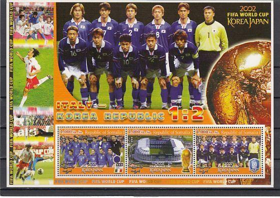 Somalia, 2002 Cinderella issue. World Cup Soccer sheet. Italian Team shown