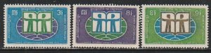 1972 Cambodia - Sc 272-4 - MH VF - 3 single - Book Year