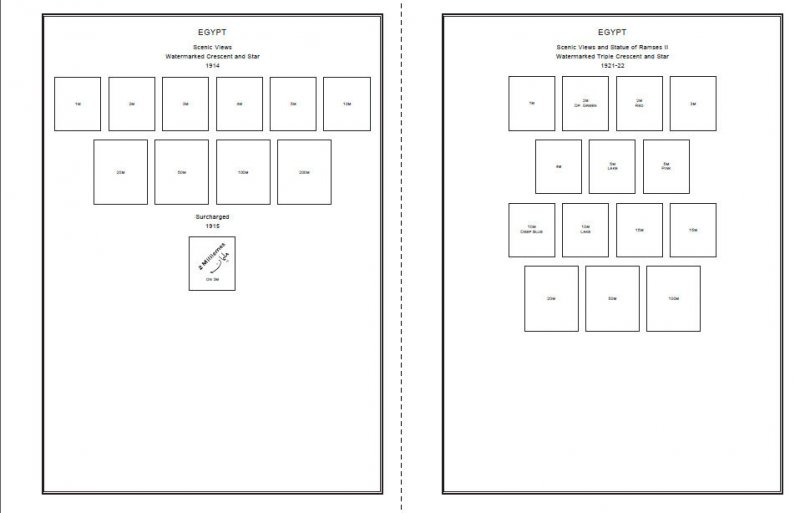 PRINTED EGYPT [CLASS.] 1866-1946 STAMP ALBUM PAGES (30 pages)