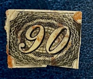 Brazil 10 / 1844-1846 90r Black Stamp / Used / Faults
