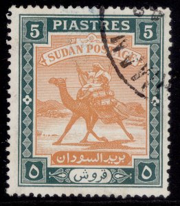 SUDAN GVI SG106, 5p brown-orange & deep green, FINE USED.