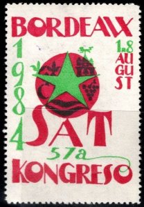 1984 France Poster Stamp 57th SAT Congress  Of Esperanto Bordeaux August 1-8