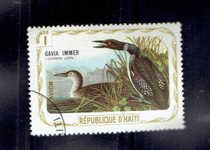 HAITI 1975 1g COMMON LOON BIRD - CINDERELLA - CTO /H