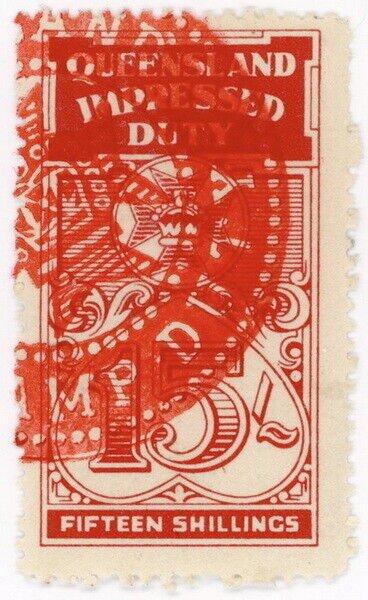 (I.B) Australia - Queensland Revenue : Impressed Duty 15/- (1930)