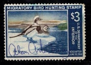 #RW34 1967 Old Squaw Ducks Duck Stamp  - Used Signed