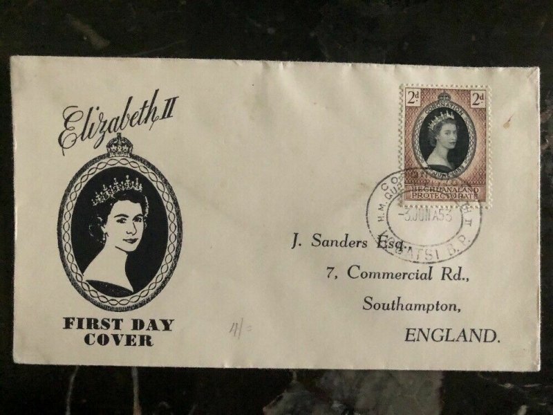 1953 Bechuanaland First Day Cover Queen Elizabeth 2 coronation QE2 To England