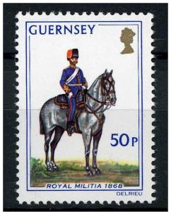 Guernsey 1974 - Scott 109 MH - 50p, militia uniform 1868 