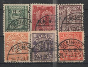 Germany - Upper Silesia 1920 lot - CTO HR DG G/VG CGHS overprints