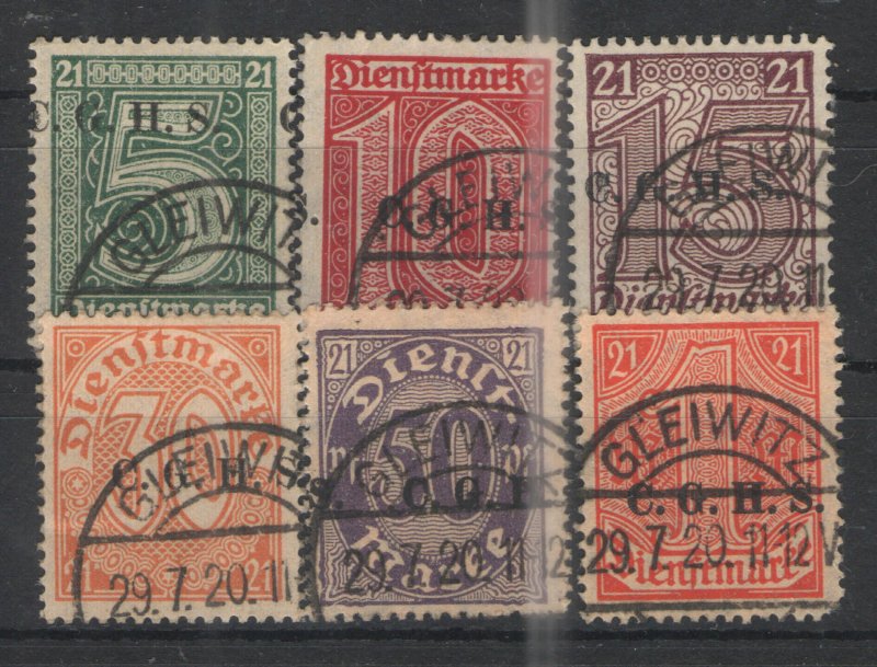 Germany - Upper Silesia 1920 lot - CTO HR DG G/VG CGHS overprints