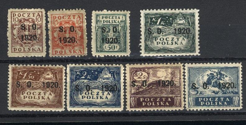 Eastern Silesia #42,43,45-50  Mint VF 1920 PD