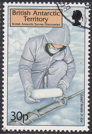 British Antarctic Territory 1999 used Sc #281 30p Lead levels in ice