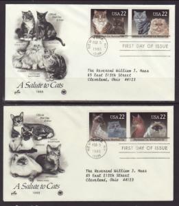 US 2372-2375 Cats S/2 PCS Typed FDC