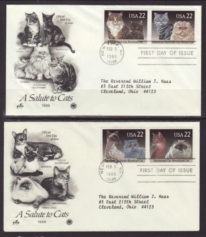 US 2372-2375 Cats S/2 PCS Typed FDC