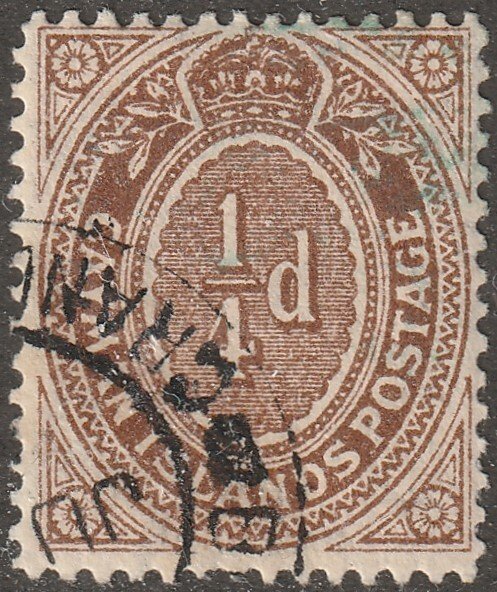 Cayman Islands, stamp, Scott#31,  used, hinged,  1/4d, CTO, full gum