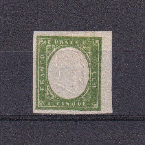 ITALY SARDINIA 1855, Sc #10, Offset of frame, MH