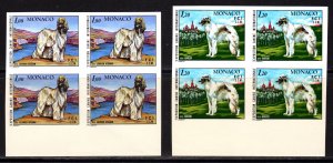 Monaco 1978 Sc#1126/1127 DOGS AFGHAN HOUND/RUSSIAN WOLFHOUND Block  IMPERFORATED