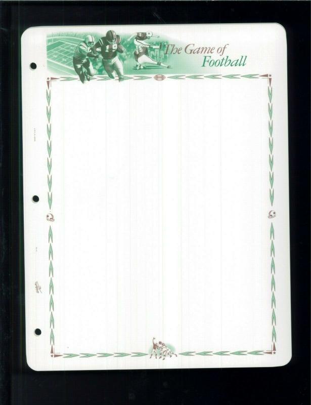 White Ace Historical Stamp Album Pages Football Topical Blank Pages Pack of 12