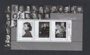 Canada #2271  (2008 Karsh Photographs sheet of 3)  VFMNH CV $6.00