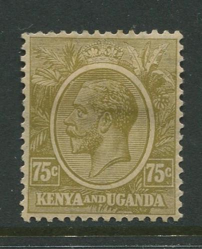 Kenya & Uganda - Scott 28 - KGV Definitive -1922 - MH- Single 75c Stamp