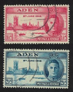 Aden World War II Victory 2v 1946 Canc SG#28-29