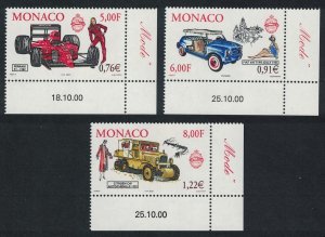 Monaco Motor cars Royal Collection 3v Corners Date 2000 MNH SG#2479-2481