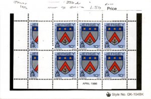 Jersey, Postage Stamp, #256a (2 Booklet Panes) Mint NH, 1981 Coat Arms (AB)