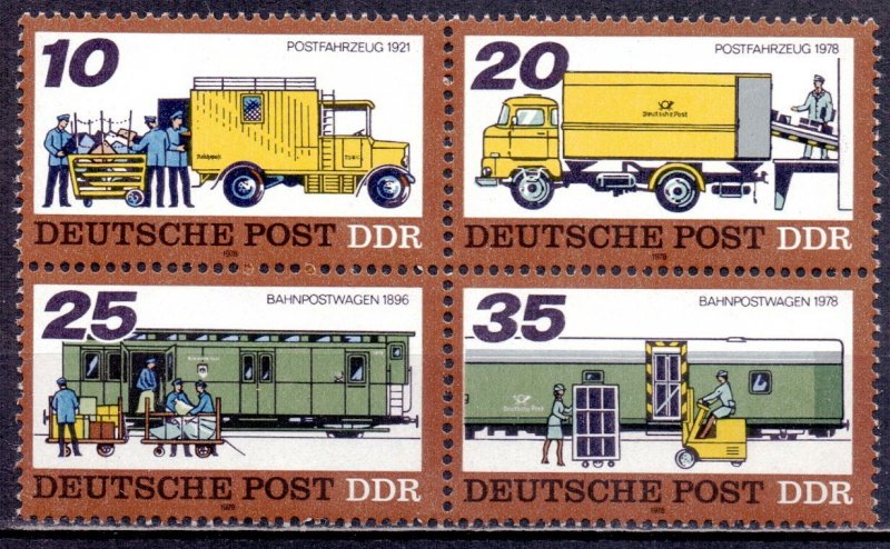 GDR. 1978. 2299-2302. Postal transport. MNH.