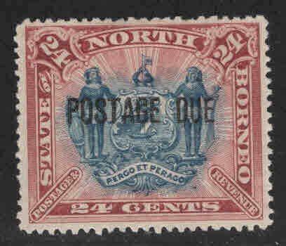 North Borneo Scott J8 MH* postage due, hinge remnant CV$40